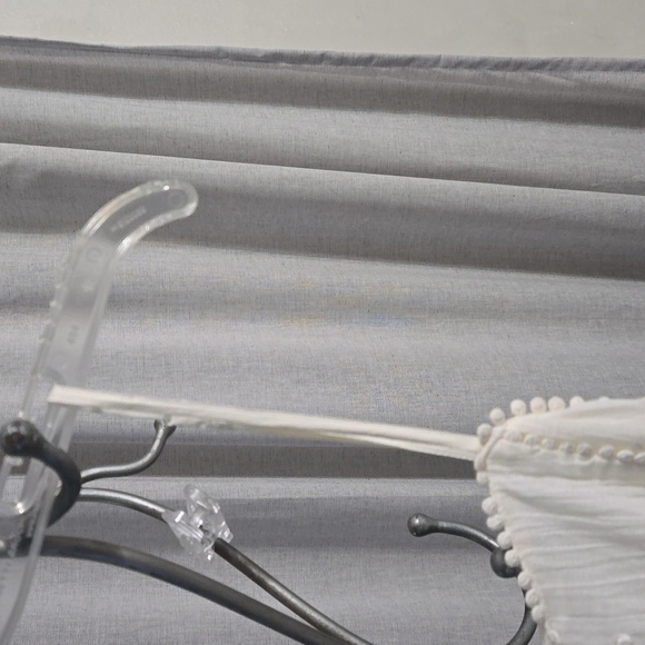 Aerie Eyelet Dress size L, adjustable straps.  off white, knee-length lightweigh - Picture 3 of 11